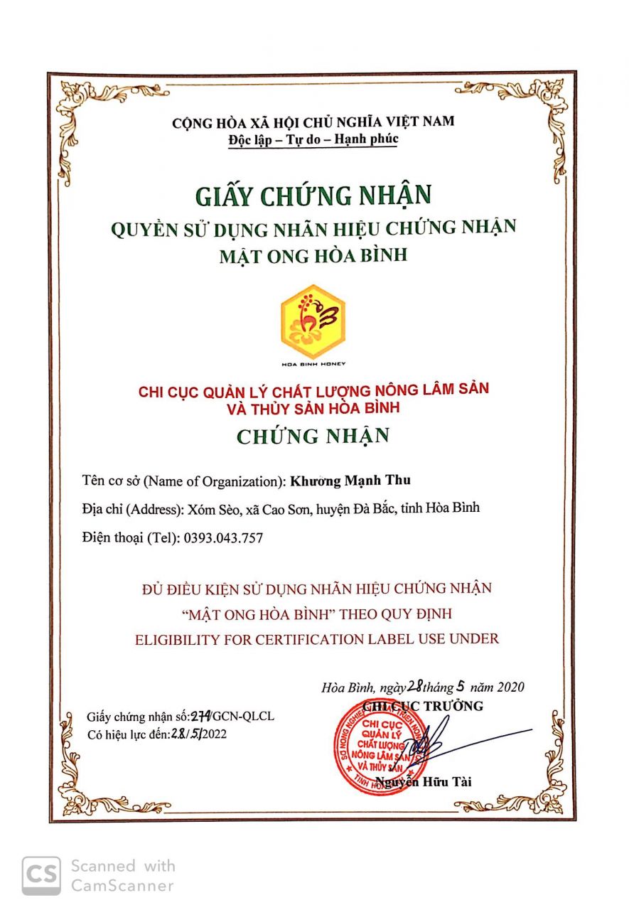 Cơ sở sản xuất mật ong Khương Mạnh Thu